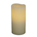 3x6 Flameless Melted Top Ivory Pillar Candle